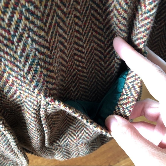 Vintage holiday wool chevron print full button blazer in size S - Picture 9 of 11
